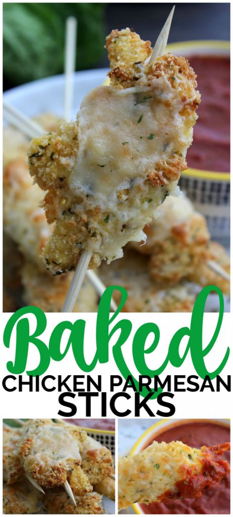 Baked Chicken Parmesan Sticks pinterest image
