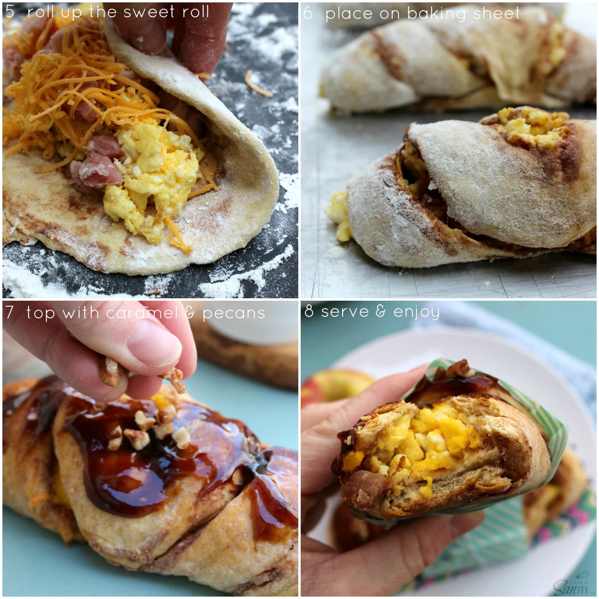 These Egg, Ham & Cheese Sweet & Savory Breakfast Roll Ups are a perfectly easy & delicious meal that will get your family going for the day. These Egg, Ham & Cheese Sweet & Savory Breakfast Roll Ups are a perfectly easy & delicious meal that will get your family going for the day.