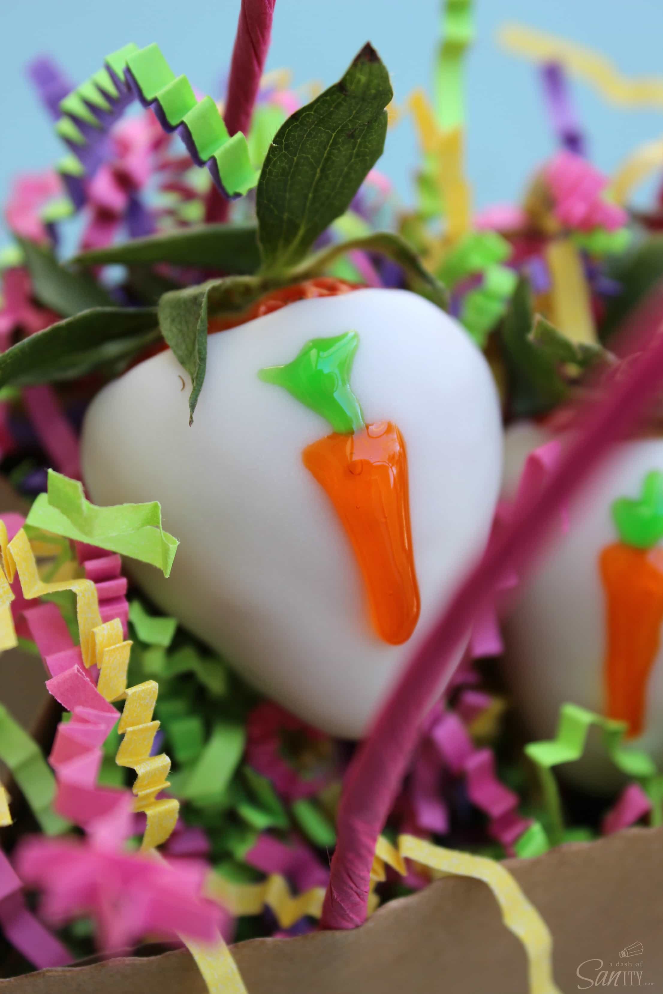 Chocolate Covered Strawberries in Easter basket