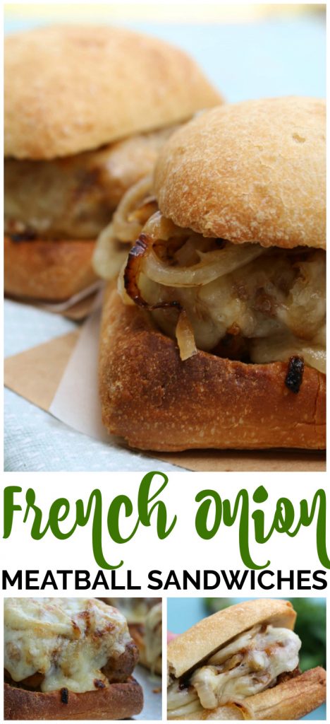 French Onion Meatball Sandwiches pinterest image