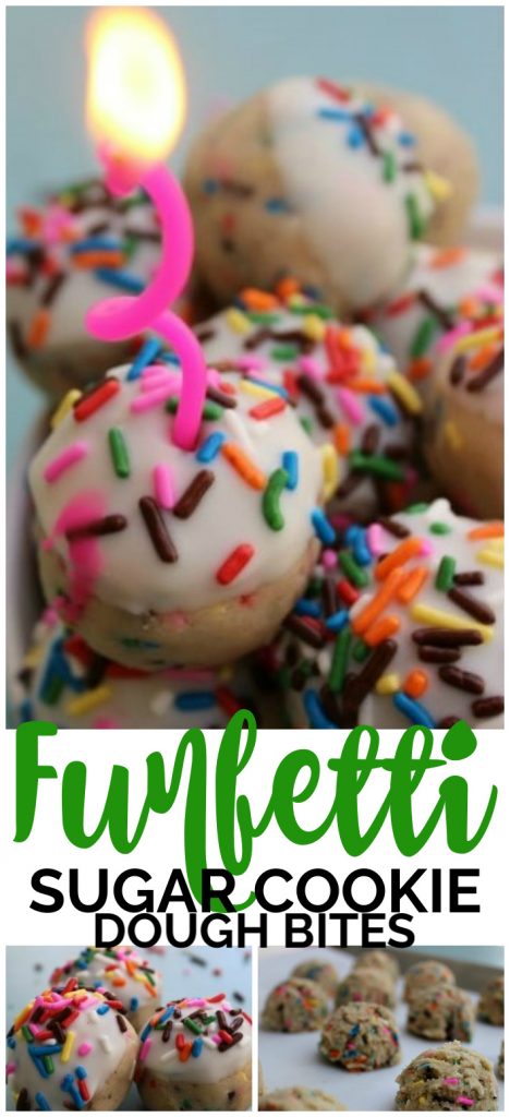 Funfetti Sugar Cookie Dough Bites pinterest image