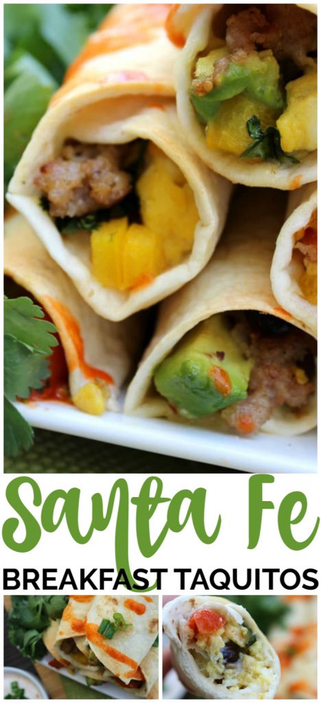 Santa Fe Breakfast Taquitos pinterest image