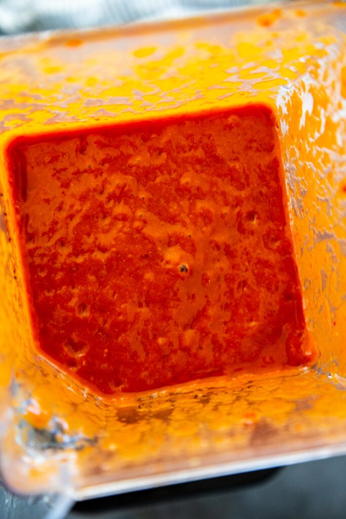 red sauce in blender