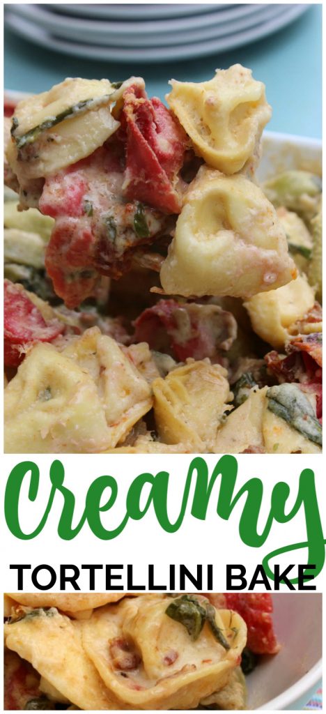 Creamy Tortellini Bake pinterest image