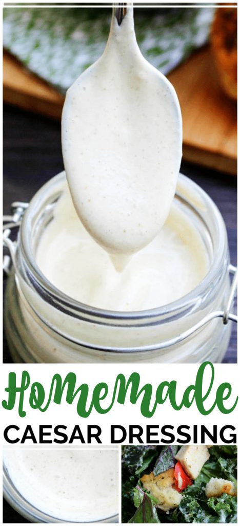 Easy Homemade Caesar Dressing pinterest image