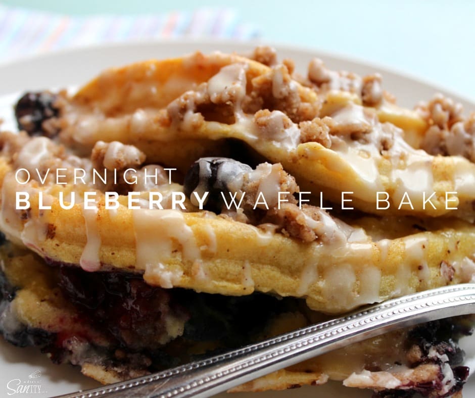 Prepare this Overnight Blueberry Waffle Bake the night before, bake in the morning, and wake up your family with this easy, delicious breakfast bake.