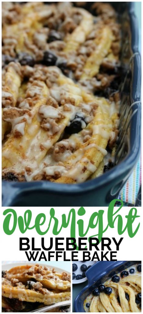 Overnight Blueberry Waffle Bake pinterest image