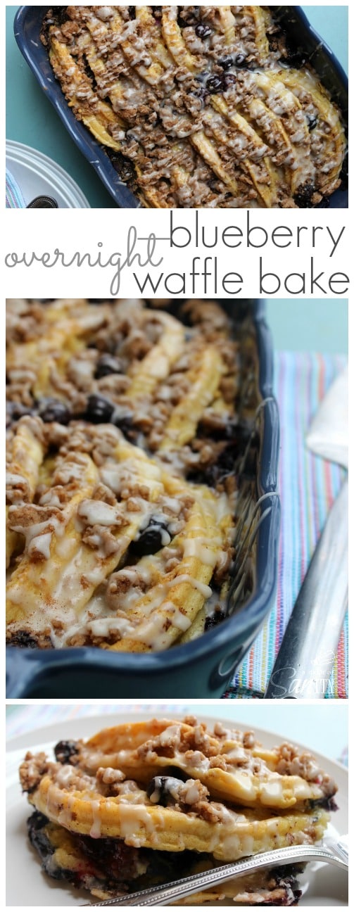 Overnight Blueberry Waffle Bake