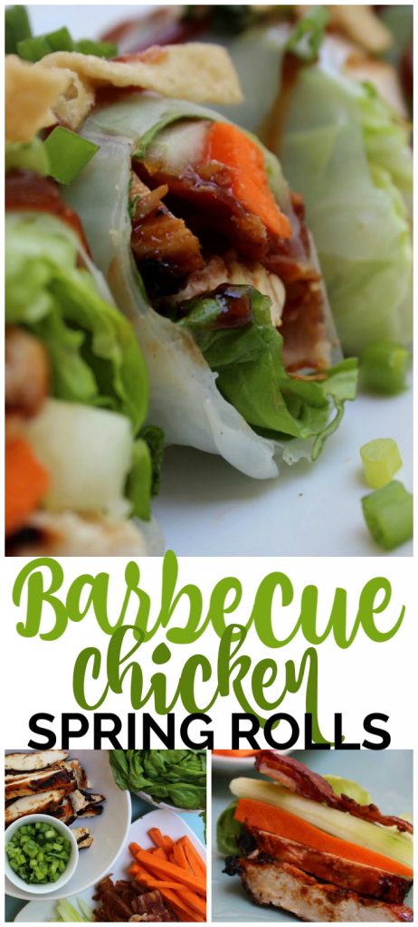 Barbecue Chicken Spring Rolls pinterest image