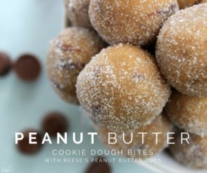 Peanut Butter Cookie Dough Bites with Reese’s Peanut Butter Cups