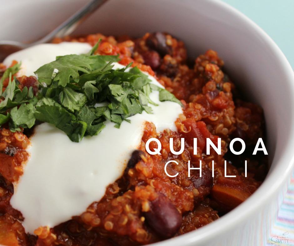 Quinoa Chili is comfort served in a bowl, guilt free. A traditional chili that is protein-packed with roasted peppers, tomatoes, and quinoa.