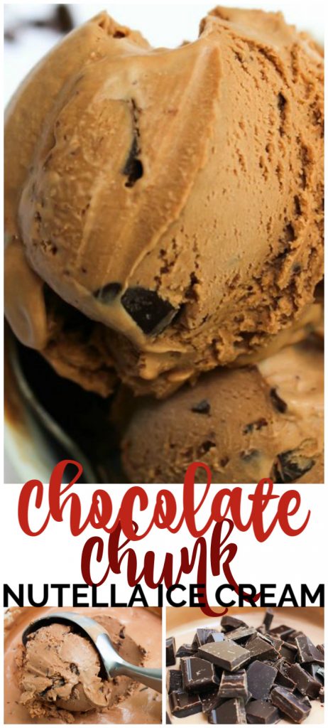 Chocolate Chunk Nutella Ice Cream pinterest image