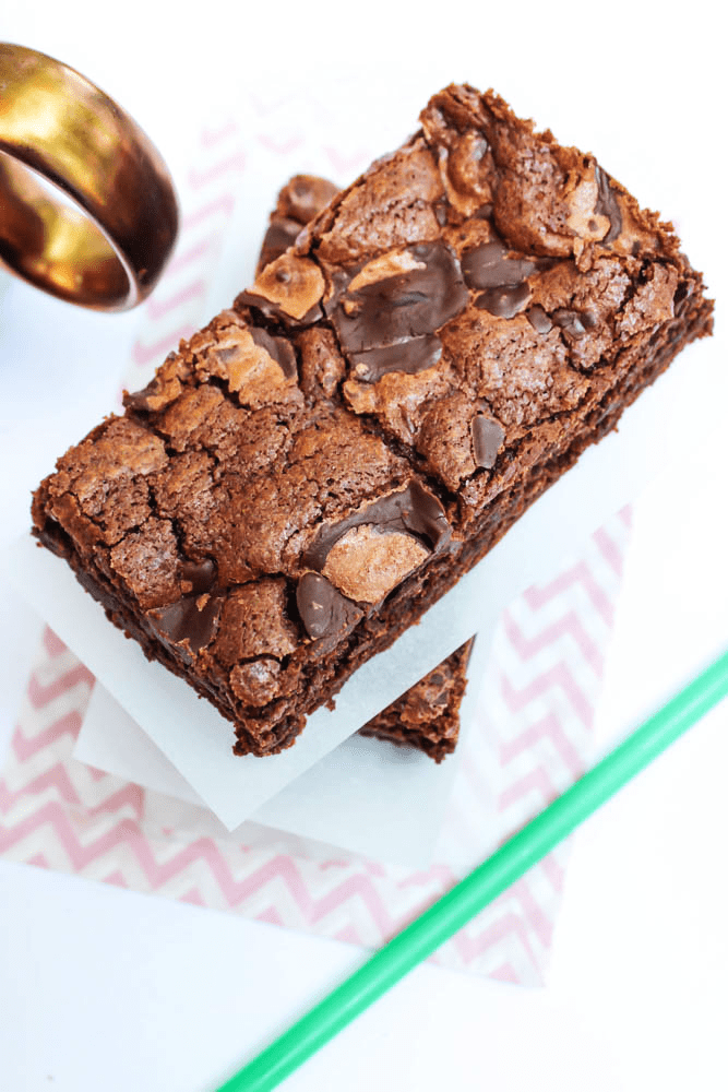 Copycat Starbucks Double Chocolate Brownies in a stack