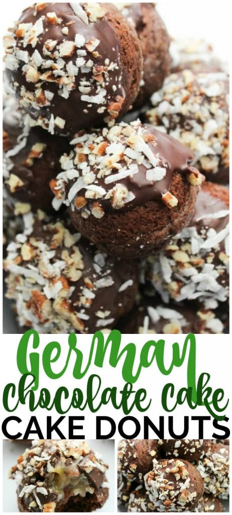 German Chocolate Cake Donut Holes pinterest image