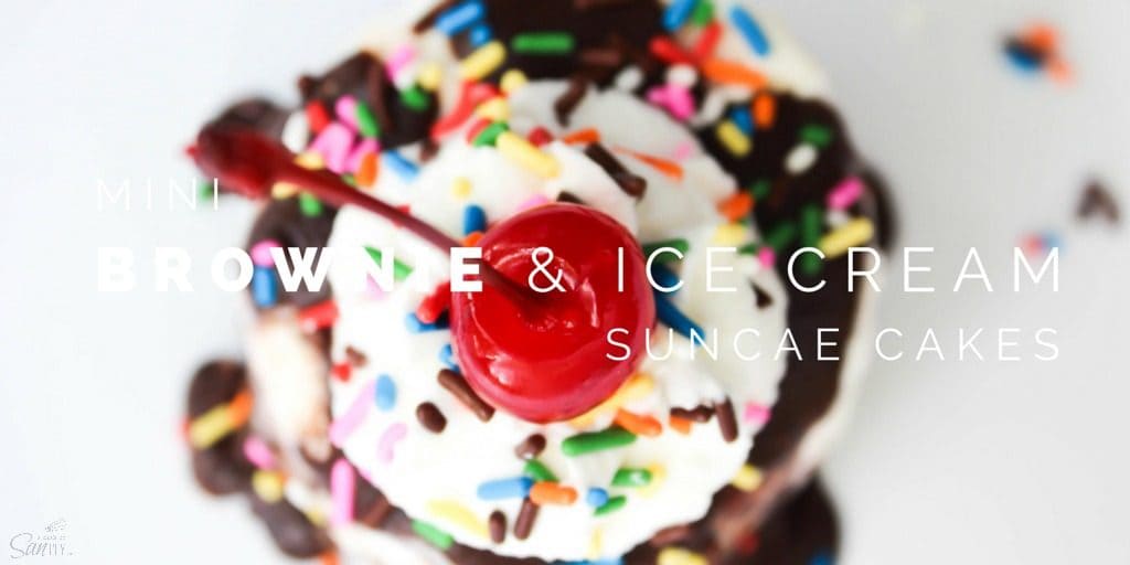 Try these Mini Brownie Ice Cream Sundae Cakes with rich brownies, vanilla bean ice cream, homemade hot fudge, finished with whipped cream and cherry on top. Mini Brownie Sundae Ice Cream Cakes Twitter
