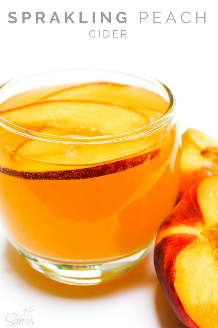 This Sparkling Peach Cider is a gorgeous summer drink to toast to late summer nights, days at the pool, and time spent with family & friend. Sparkling Peach Cider