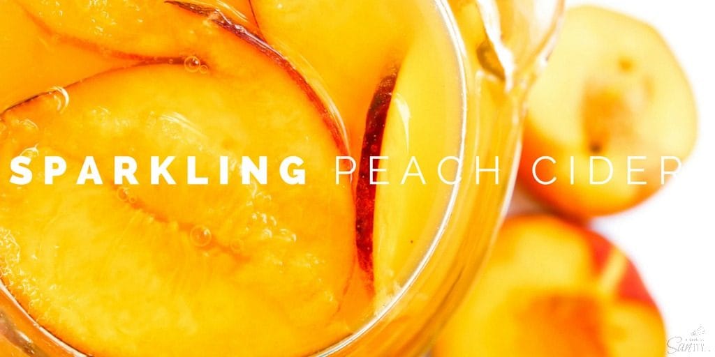 This Sparkling Peach Cider is a gorgeous summer drink to toast to late summer nights, days at the pool, and time spent with family & friend. Peach Sparkling Cider Twitter
