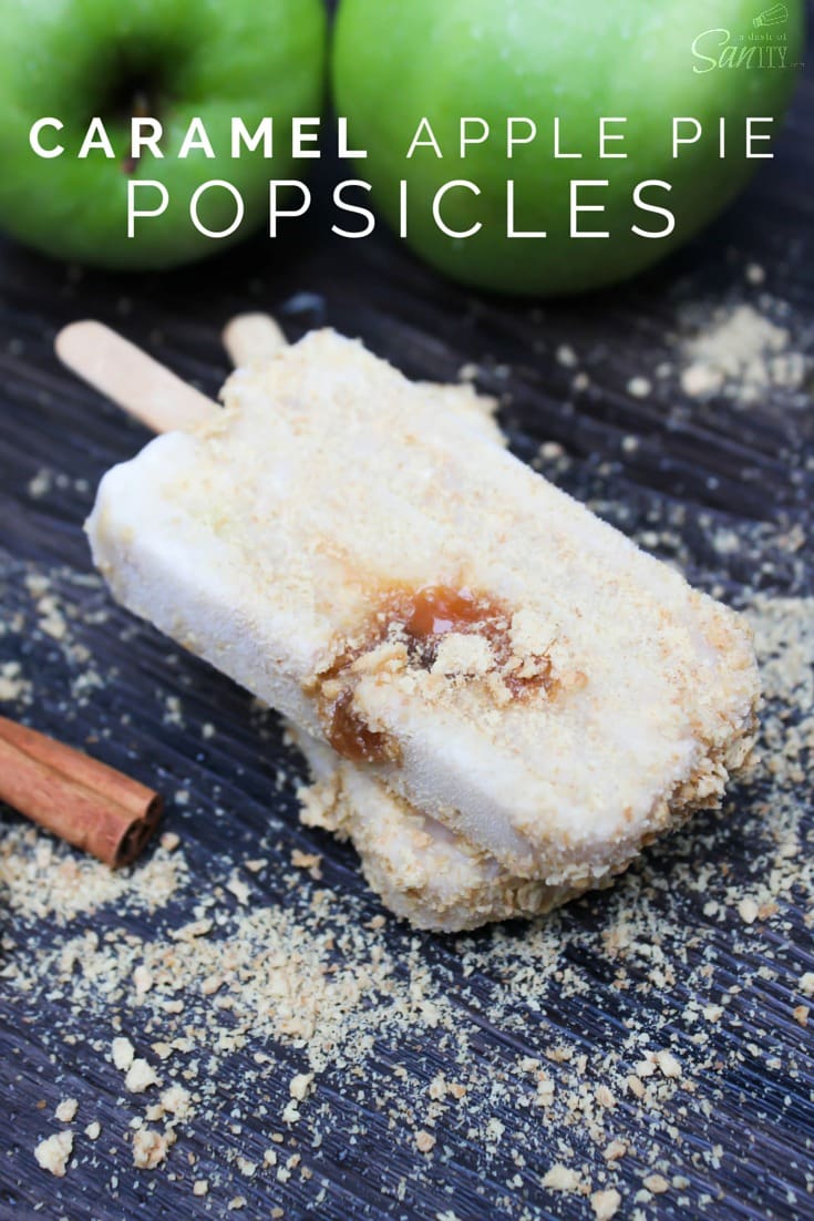 These Caramel Apple Pie Popsicles are made with yogurt, granola, cinnamon, and a dash of caramel. These creamy popsicles a perfect summer afternoon snack. Caramel Apple Pie Popsicles
