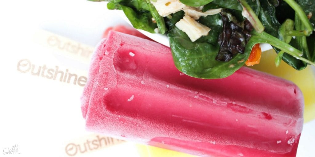 This Chicken & Spinach Salad with Lemon Vinaigrette made with roasted tomatoes, walnuts, and goat cheese is the perfect delicious summer salad. Chicken & Spinach Salad Outshine Bars view