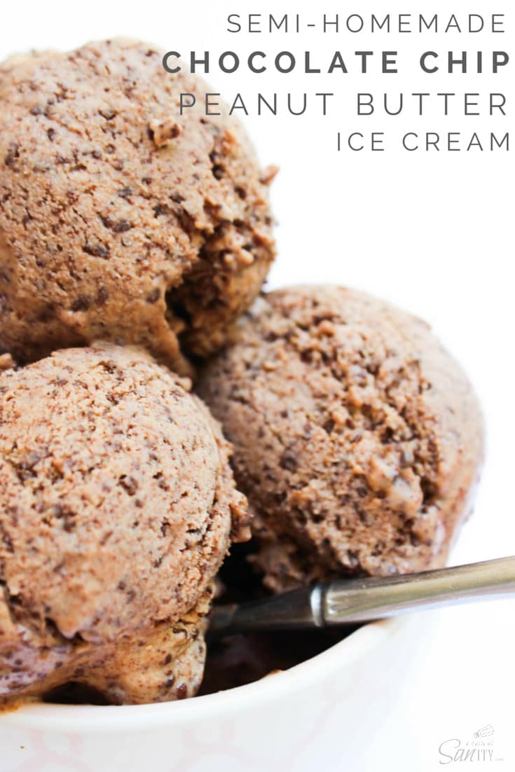 Semi-Homemade Chocolate Chip Peanut Butter Ice Cream