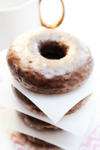 stack of chocolate glazed donuts