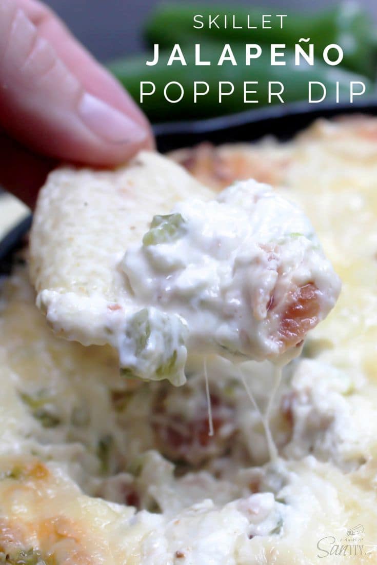 Skillet Jalapeño Popper Dip has all the flavor of a jalapeño popper but without the hassle. Served to you in a bacon filled, cheesy skillet of yumminess. 