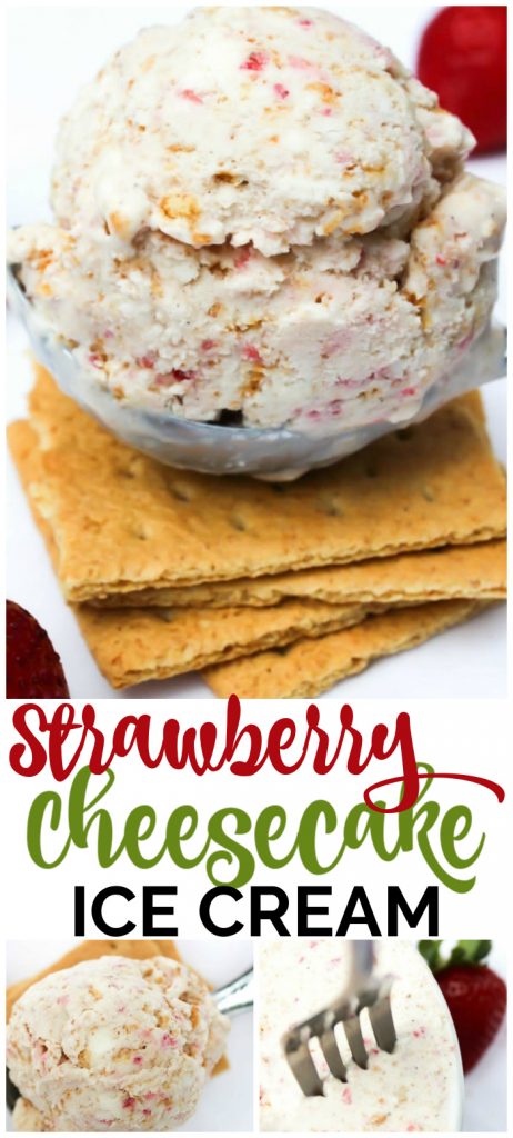 Semi-Homemade Strawberry Cheesecake Ice Cream pinterest image