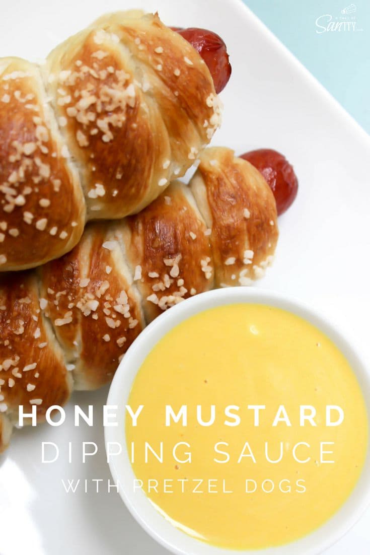 Honey Mustard Dipping Sauce & Pretzel Dogs