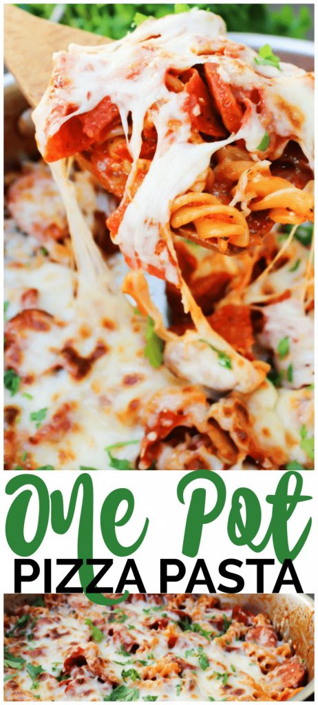 One Pot Pizza Pasta pinterest image