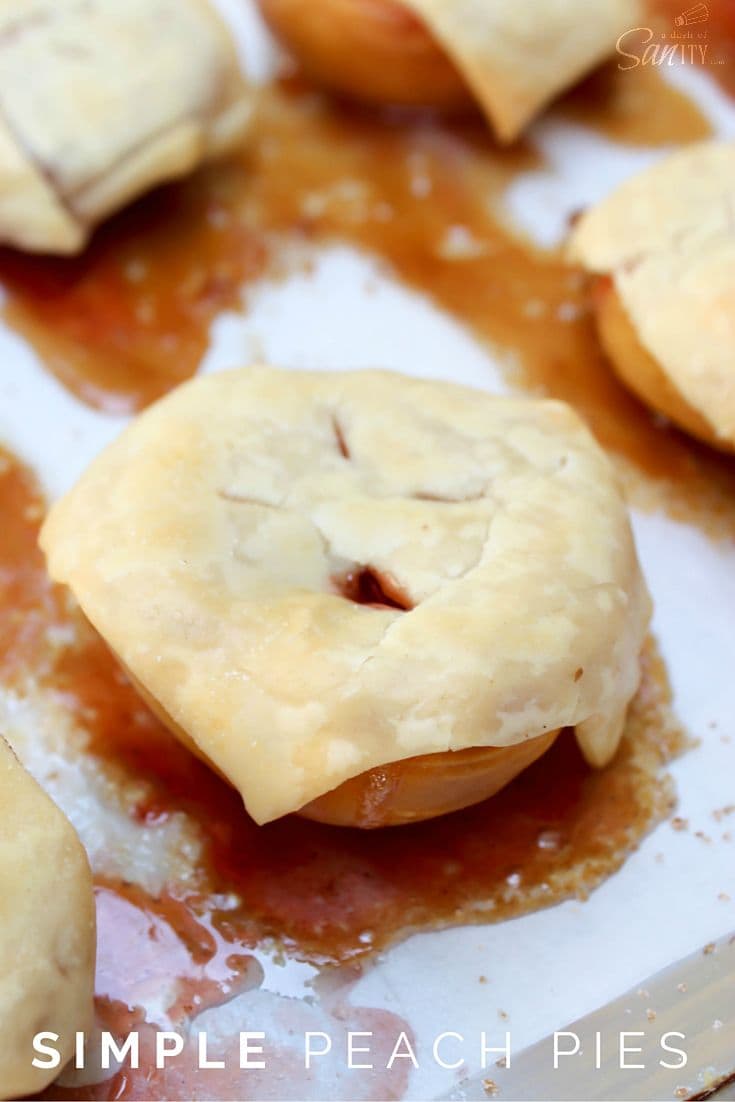 These Simple Peach Pies are the perfect “pie” without all the hassle. These pies are easy yet delicious. You will never think of pie the same way again.