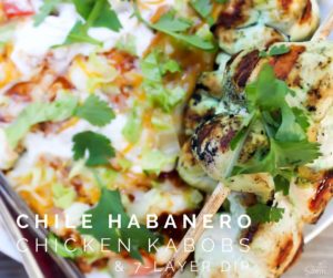 Chile Habanero Chicken Kabobs & 7-Layer Dip