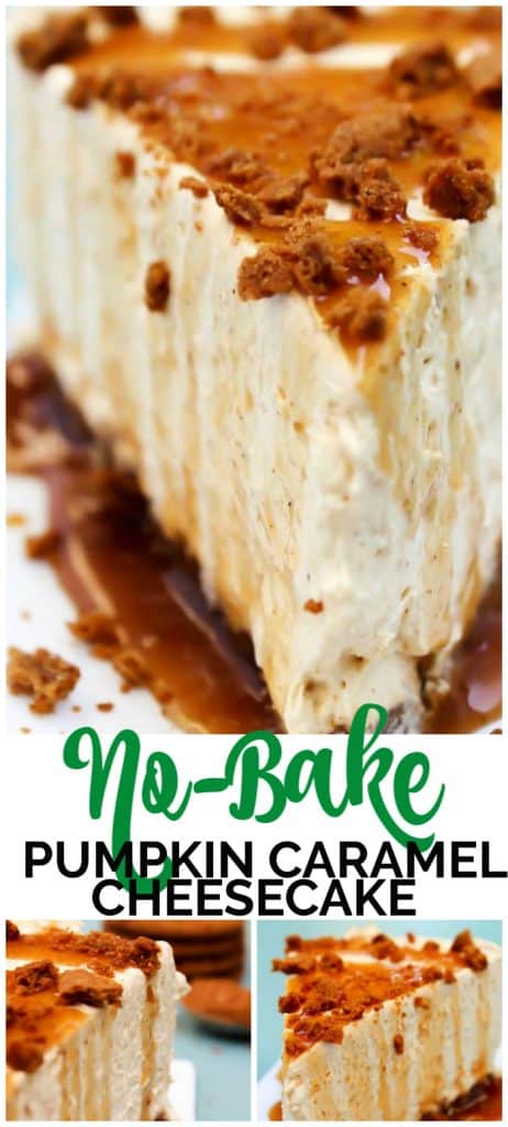 No-Bake Pumpkin Caramel Cheesecake pinterest image