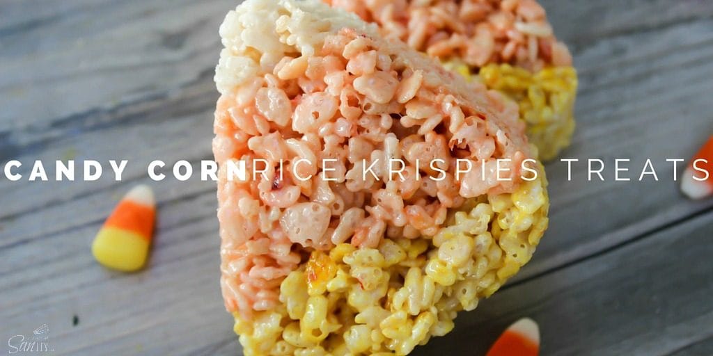 These Candy Corn Rice Krispies Treats are an easy to make, fun, and festive Halloween treat that everyone will enjoy this time of year. Candy Corn Rice Krispie Treats Twitter