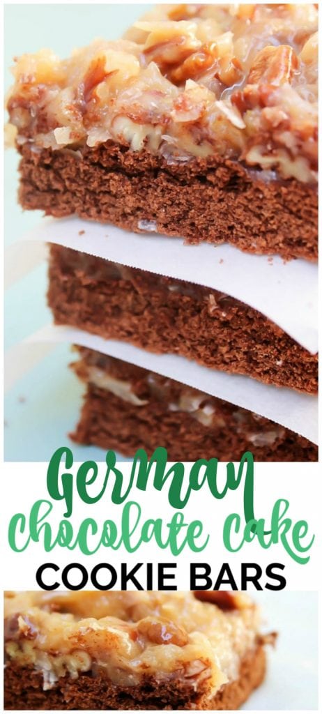 German Chocolate Cake Cookie Bars pinterest image