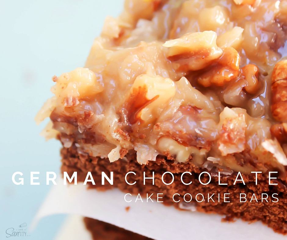 German Chocolate Cake Cookie Bars are a chocolate cookie bar topped with a classic coconut pecan frosting. Easy to make and assemble, even easier to devour. 