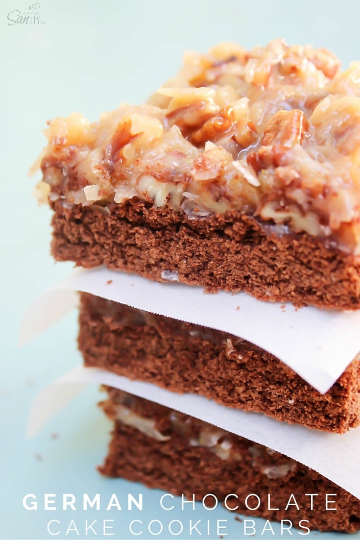 German Chocolate Cake Cookie Bars