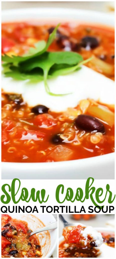 Slow Cooker Quinoa Tortilla Soup pinterest image