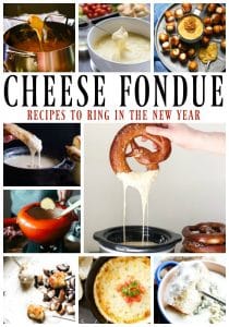13 FESTIVE CHEESE FONDUES - From Gouda to Swiss & Cheddar to Provolone, we have them all colliding into one pot of gooey, melted deliciousness.