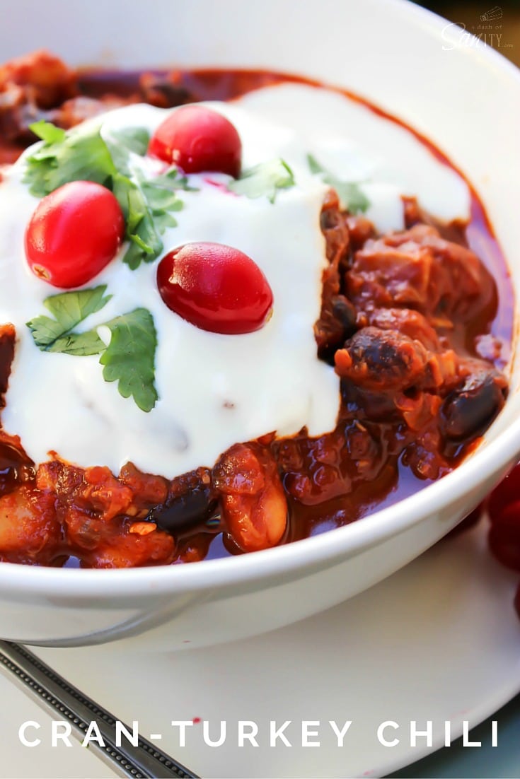 This Cran-Turkey Chili is your Thanksgiving leftover turkey reconstructed into an easy, delicious chili dinner using traditional holiday ingredients. This Cran-Turkey Chili is your Thanksgiving leftover turkey reconstructed into an easy, delicious chili dinner using traditional holiday ingredients.