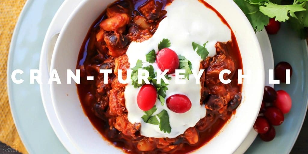 This Cran-Turkey Chili is your Thanksgiving leftover turkey reconstructed into an easy, delicious chili dinner using traditional holiday ingredients. This Cran-Turkey Chili is your Thanksgiving leftover turkey reconstructed into an easy, delicious chili dinner using traditional holiday ingredients.