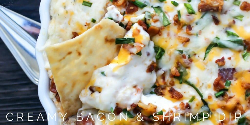 Creamy Bacon & Shrimp Dip is perfect for ringing in the New Year or for serving to hungry football fans. This cheesy dip is guaranteed to not last long.