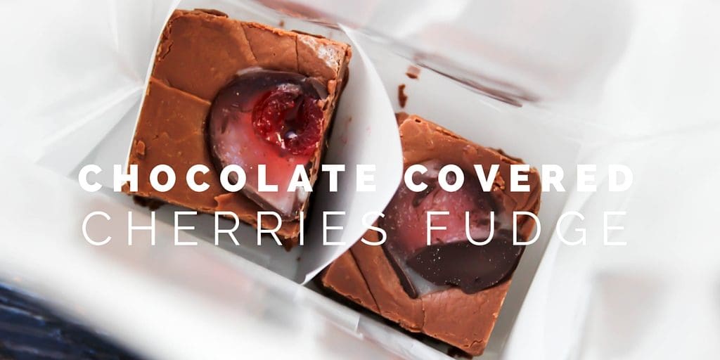 Chocolate Covered Cherries Fudge makes the perfect holiday treat. Taking chocolate covered cherries and placing them in the center of every fudgey bited
