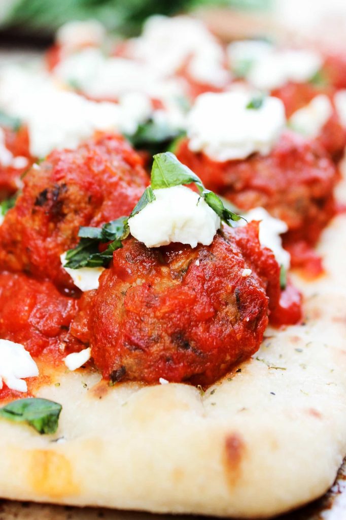 Italian Meatball & Goat Cheese Flatbread is an elegant, yet simple flatbread that can be served as appetizer or devoured as a meal.
