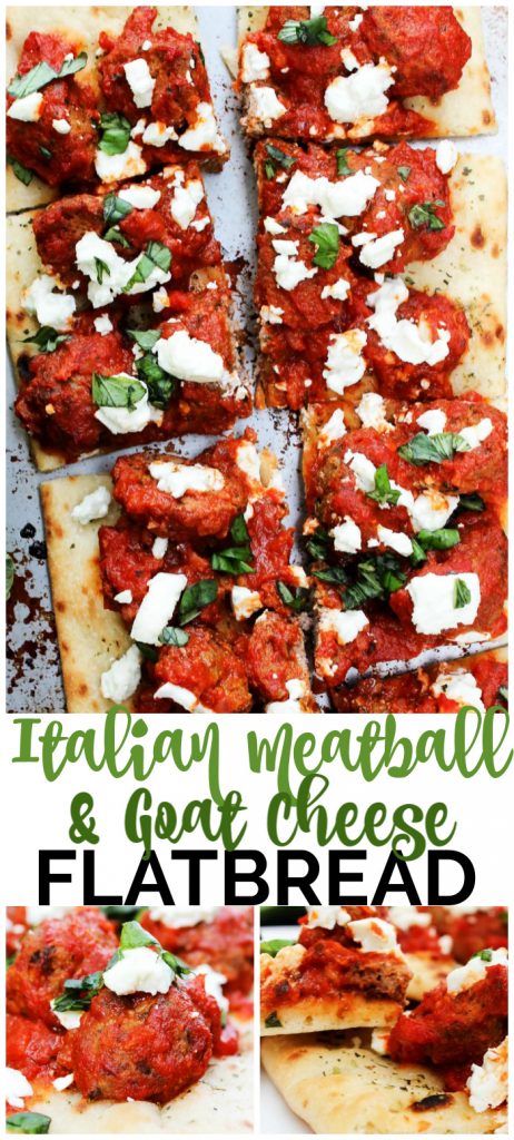 Italian Meatball & Goat Cheese Flatbread pinterest image