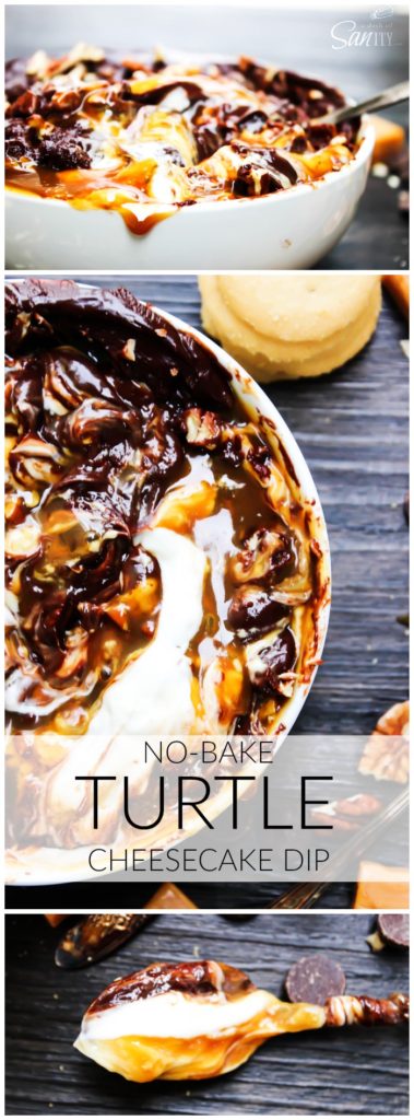 No Bake Turtle Cheesecake Dip (LONG PIN)