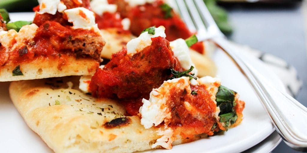 Italian Meatball & Goat Cheese Flatbread is an elegant, yet simple flatbread that can be served as appetizer or devoured as a meal.