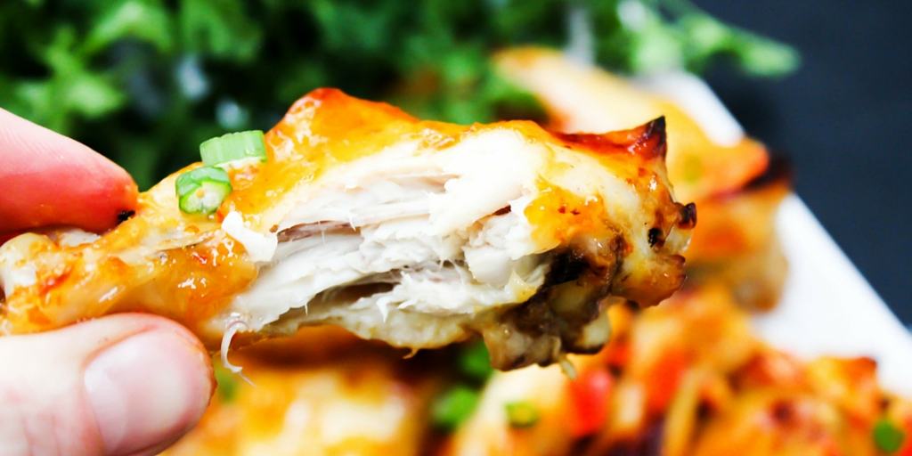 Baked Bang Bang Chicken Wings are sweet & spicy chicken wings baked in garlic chili sauce, which makes a traditional football game day appetizer healthier. Baked Bang Bang Chicken Wings are sweet & spicy chicken wings baked in garlic chili sauce, which makes a traditional football game day appetizer healthier.