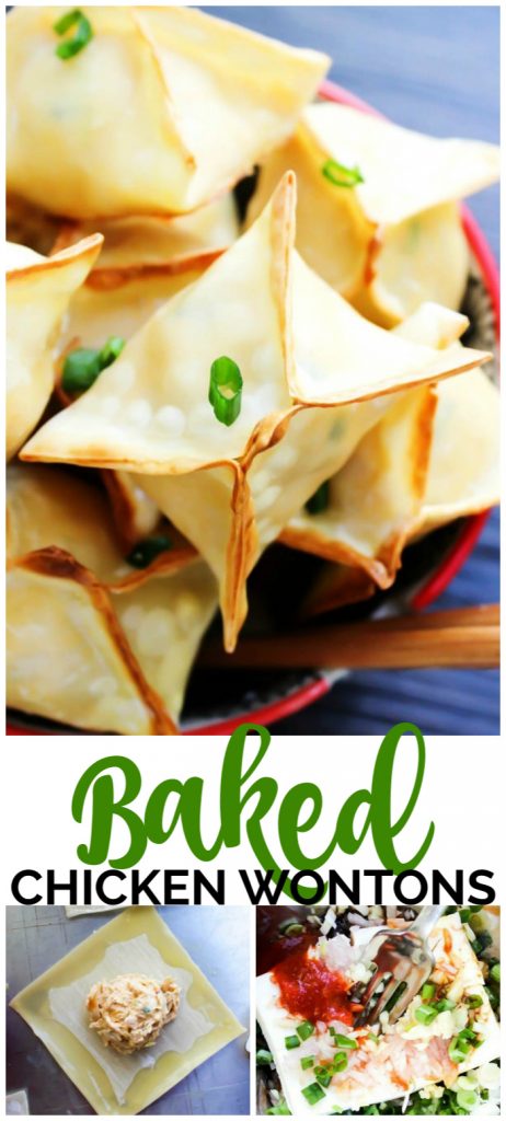 Baked Chicken Wontons pinterest image