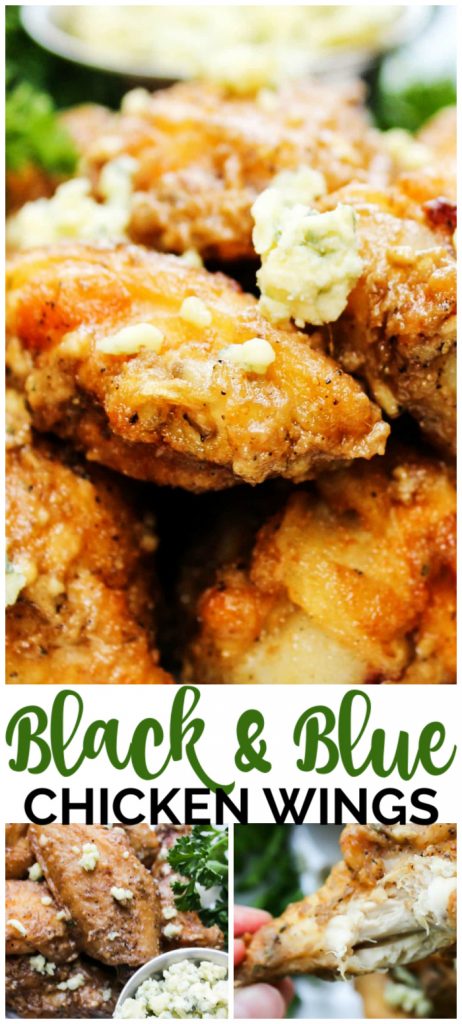 Black & Blue Chicken Wings pinterest image