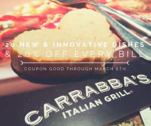 Carrabba’s Italian Grill: 20 New Dishes & 20% Off Every Bill